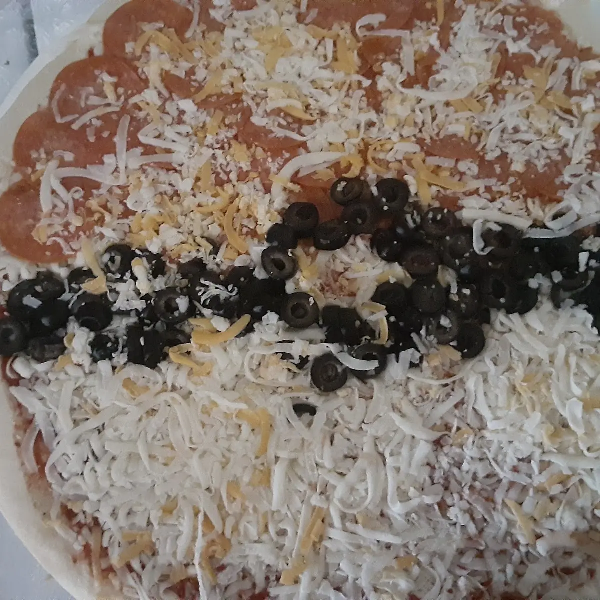 Pokemon Pizza Half Pepperoni Half Cheese Pizza