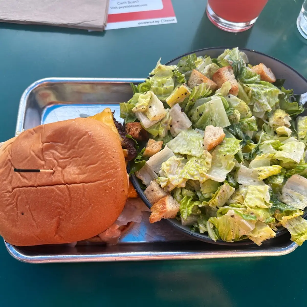 Smash Burger and Salad