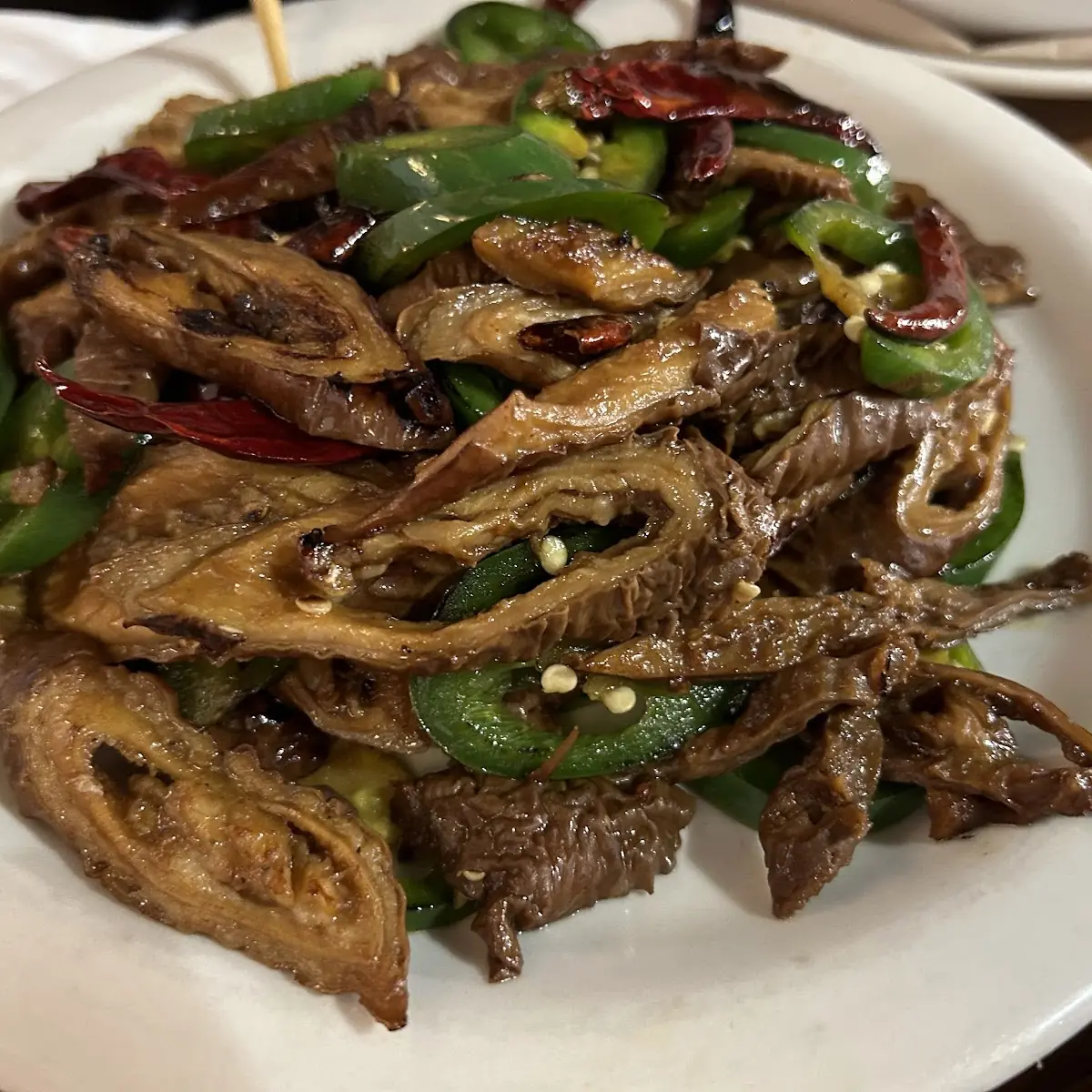 Beef Omasum with Black Bean Sauce