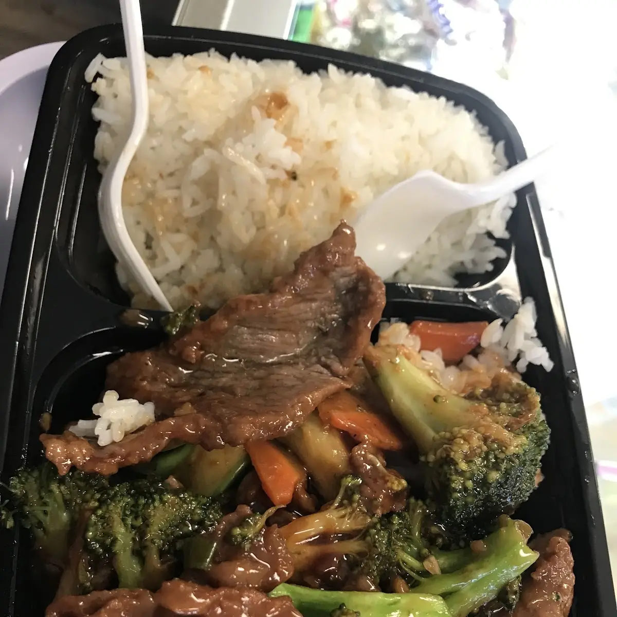 Combination Platter Beef with Broccoli