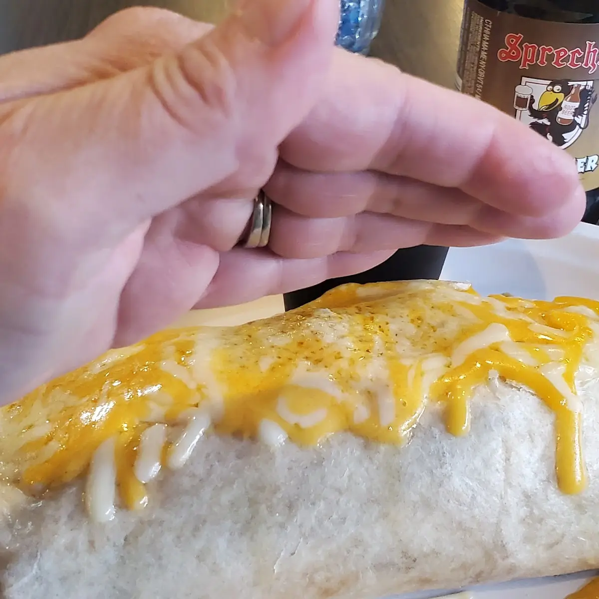 Chorizo Burrito Hand for Size Comparison