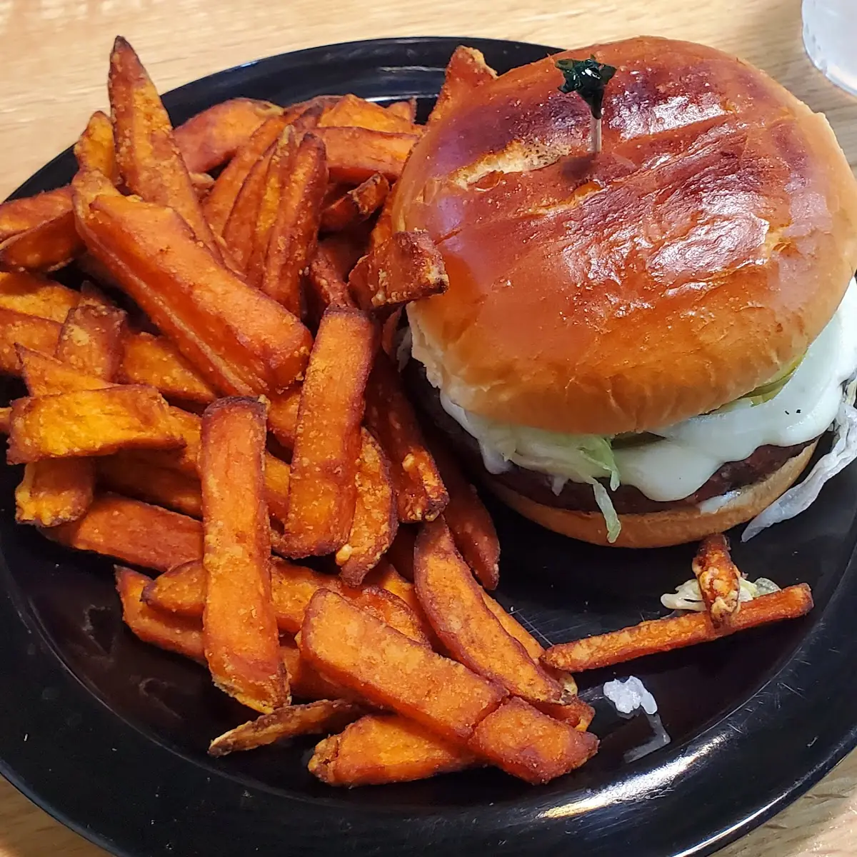 Veggie Burger and Sweet Potato Fries