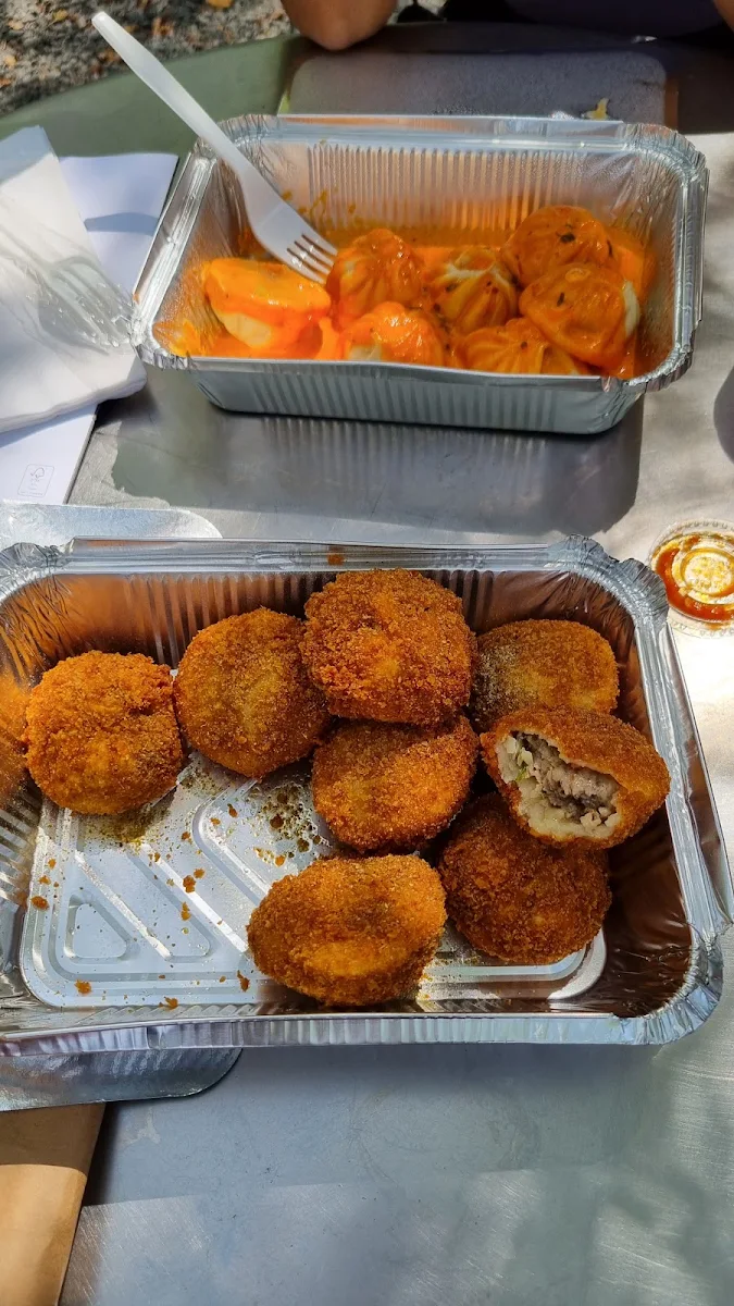 Butter Chicken and Chicken Kurkure Momos