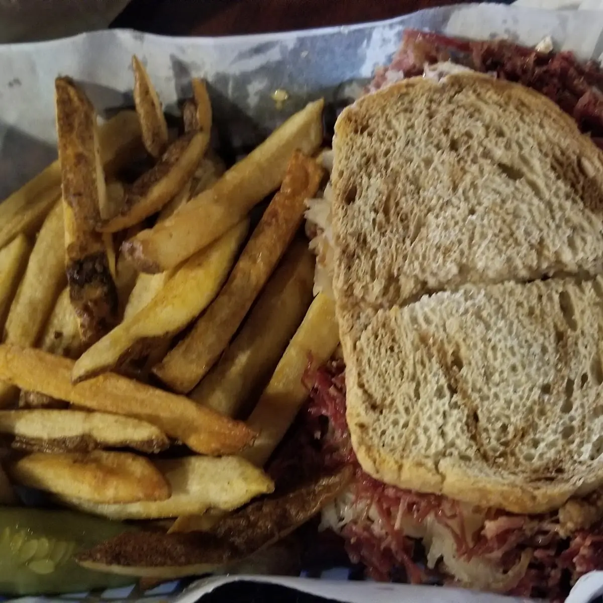 Reuben Sandwich and Fries