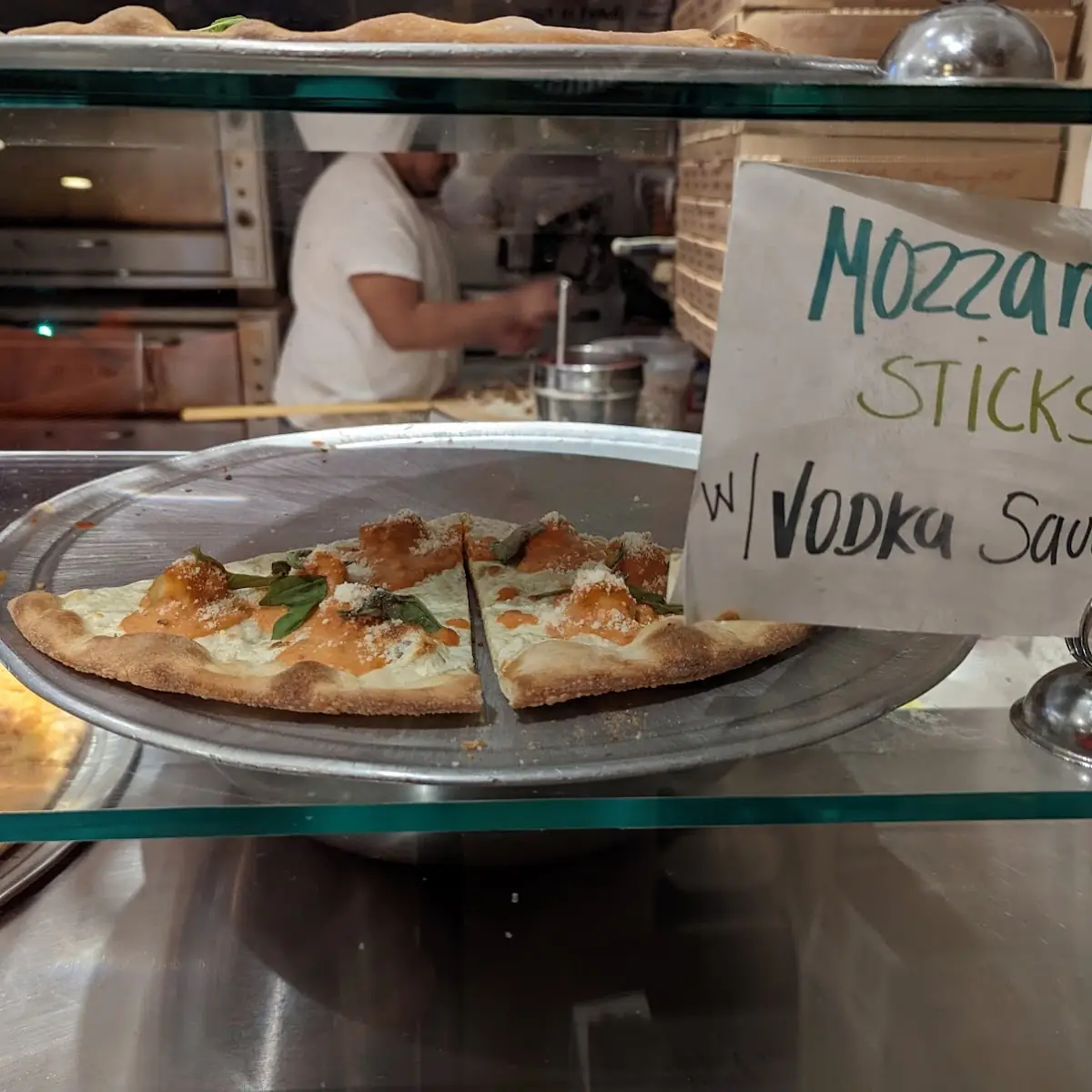 Mozzarella Sticks with Vodka Sauce Pizza