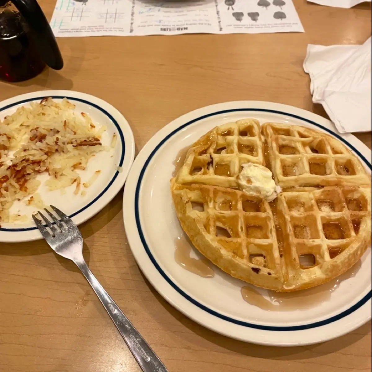 Belgian Waffles with Hashbrowns