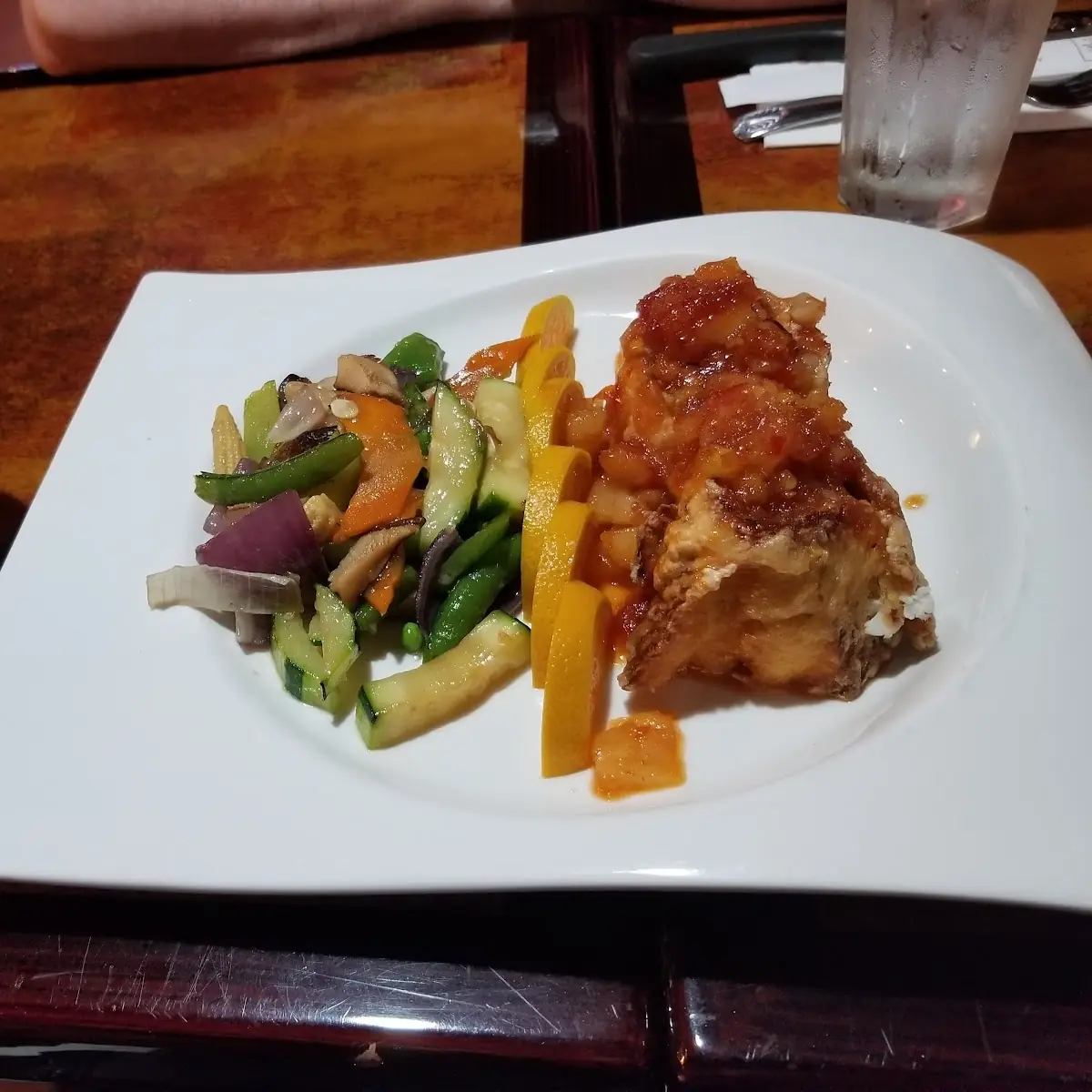 Red Snapper with Thai Chilli Sauce Vegetables and White Rice