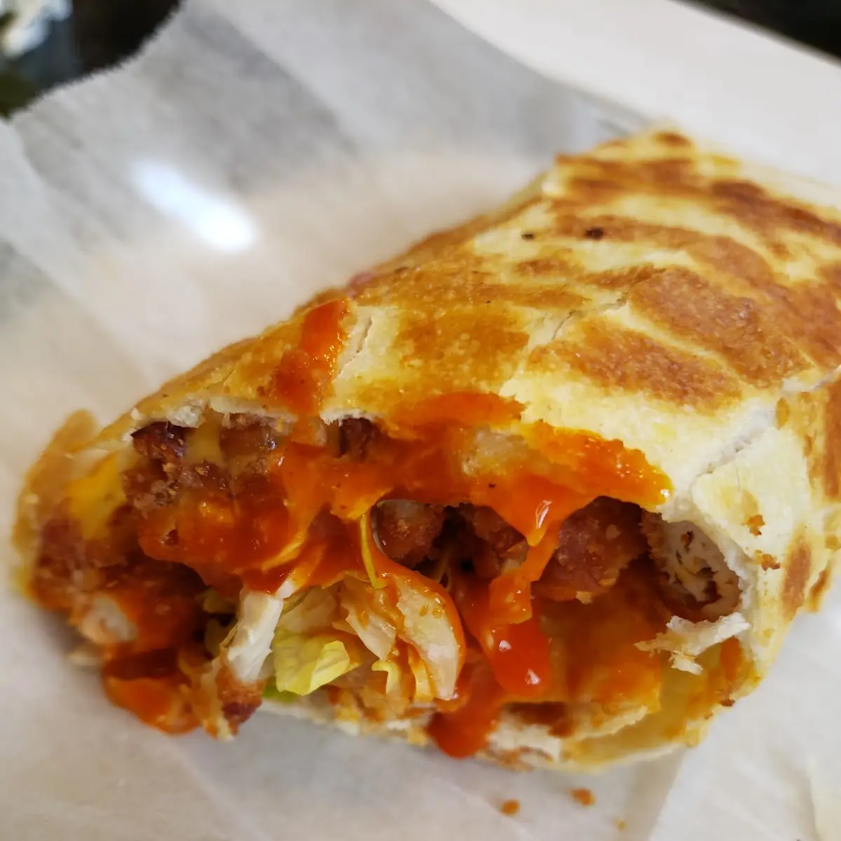 Buffalo crispy chicken wrap
