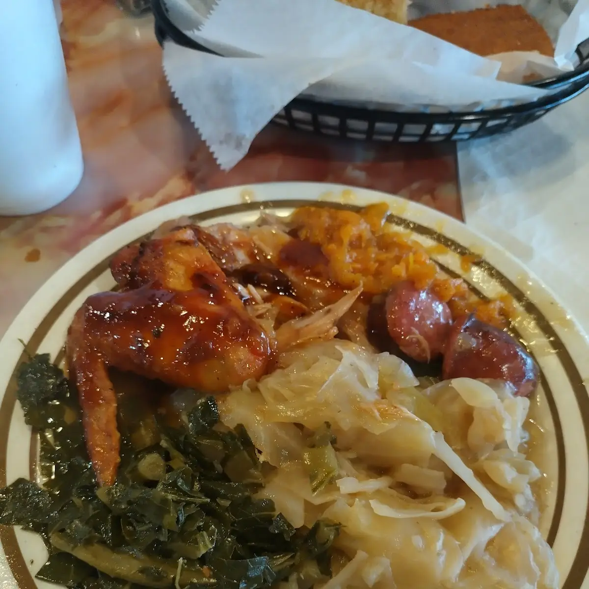 BBQ Chicken Cabbage and Yams