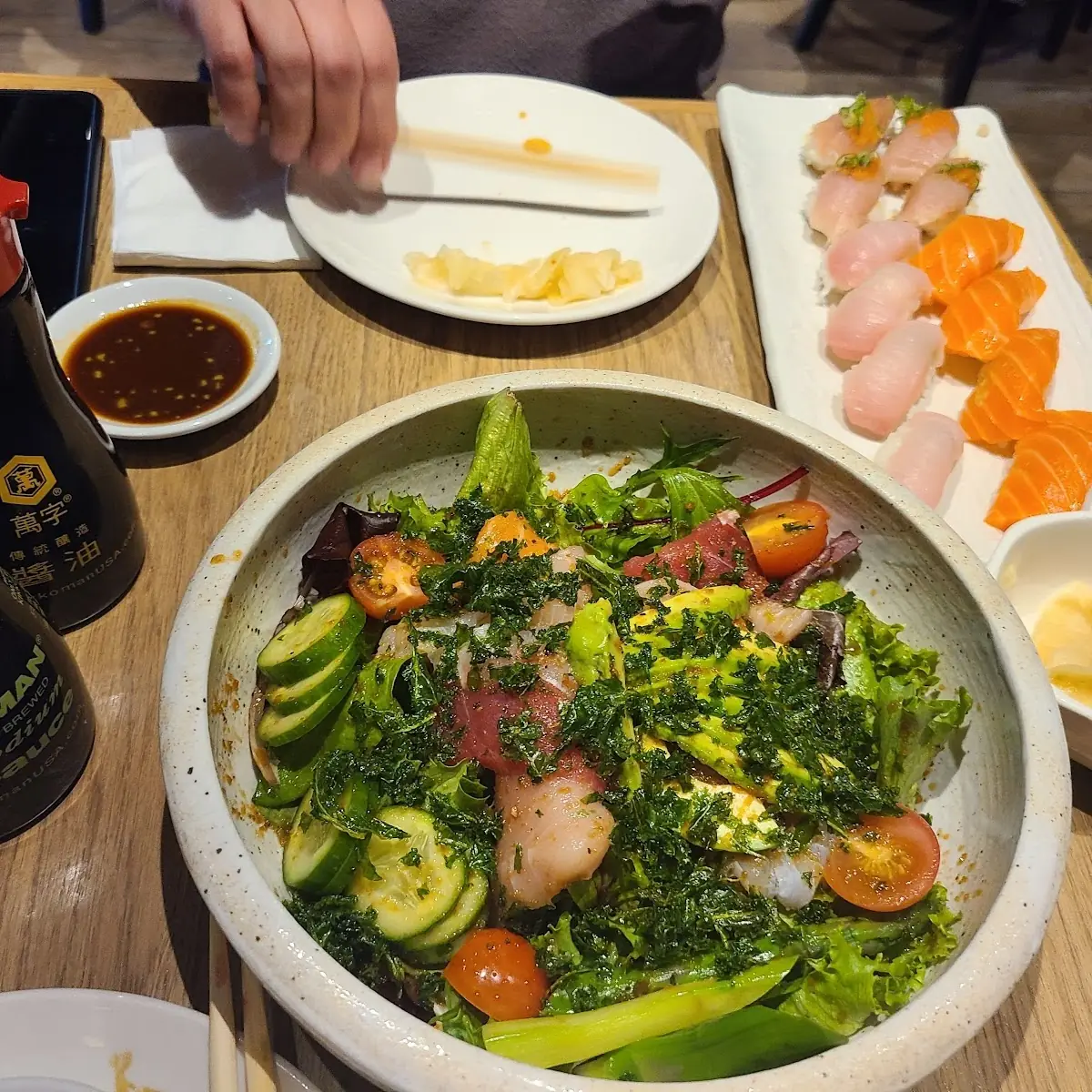 Assorted Sushi and Salad