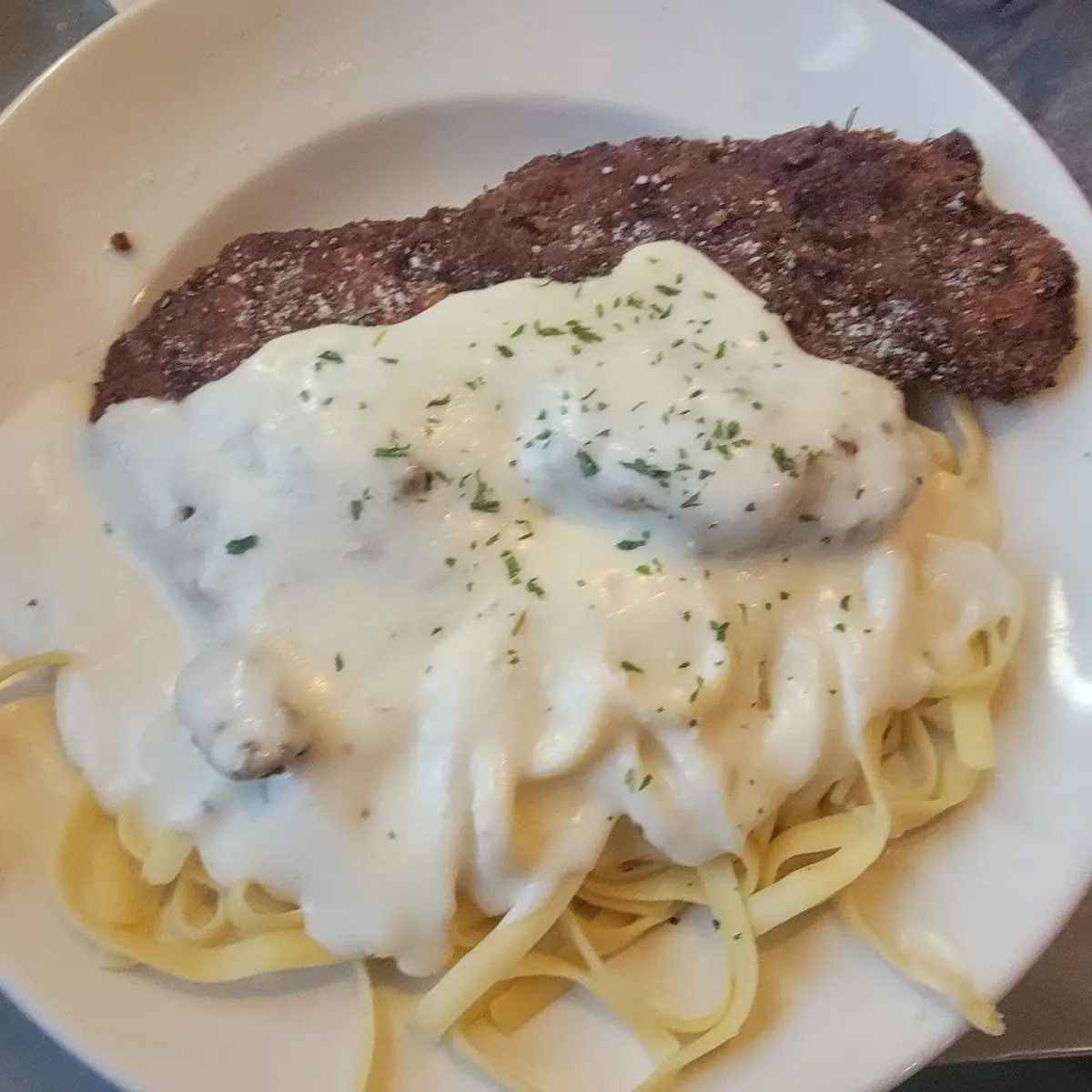 Chicken Cutlet Alfredo