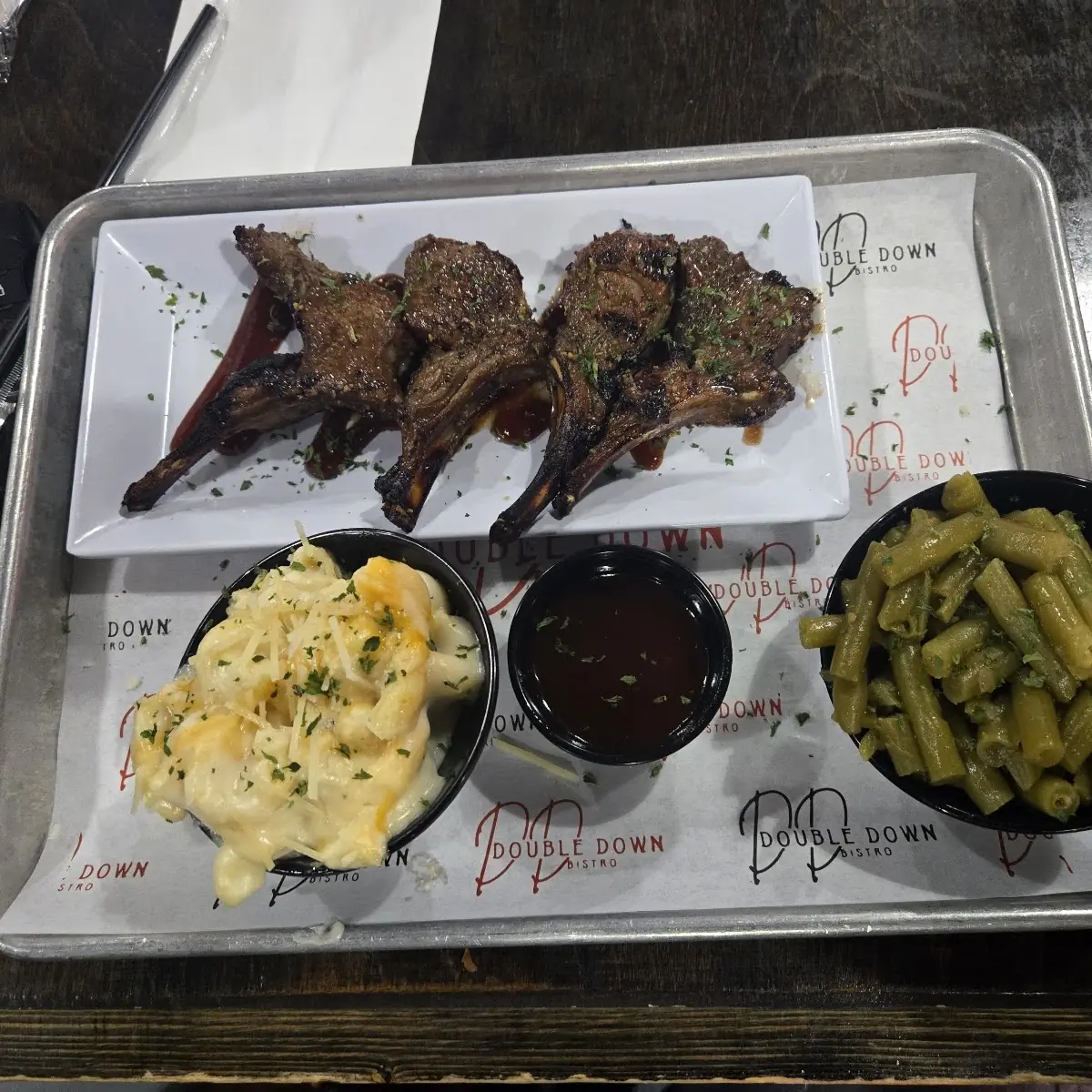 Lamb Chops Side Mac&Cheese w Green Beans