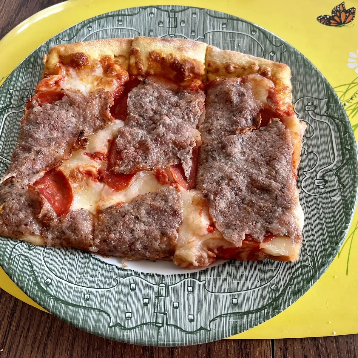 Pepperoni Sausage Pizza Slice
