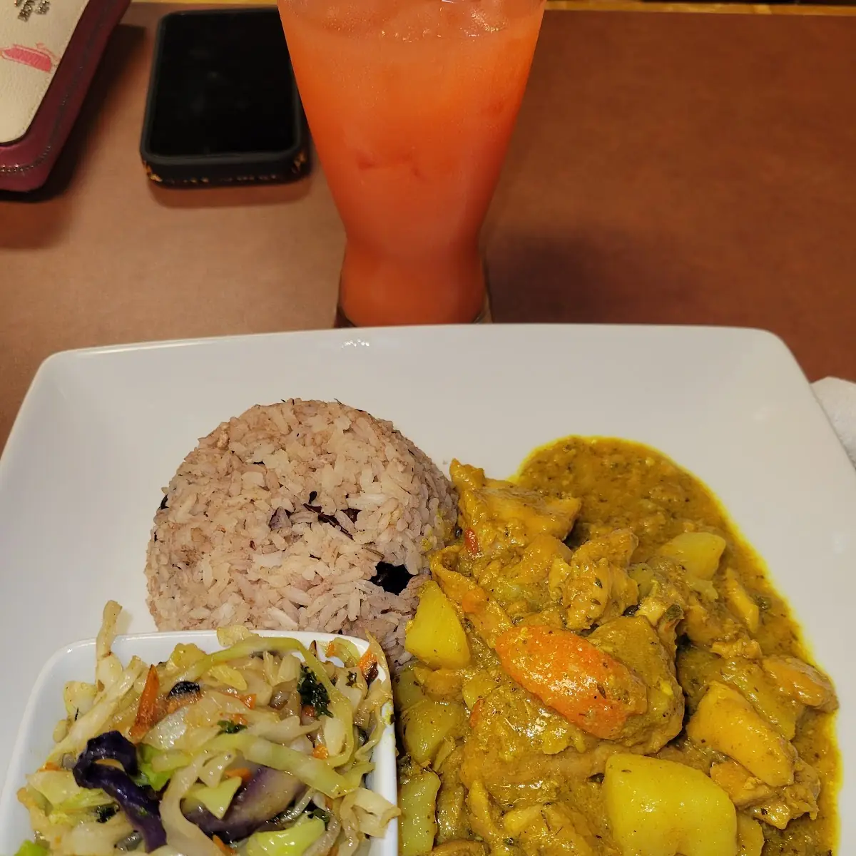 Goat Curry Rice and Peas