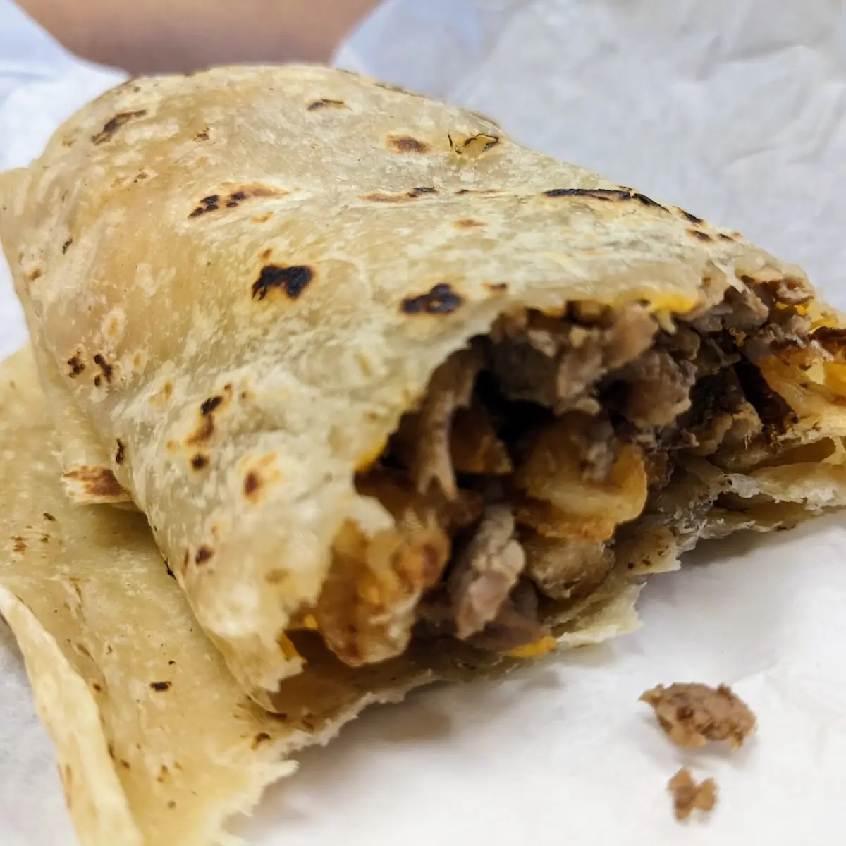 Steak Potato and Cheese Burrito