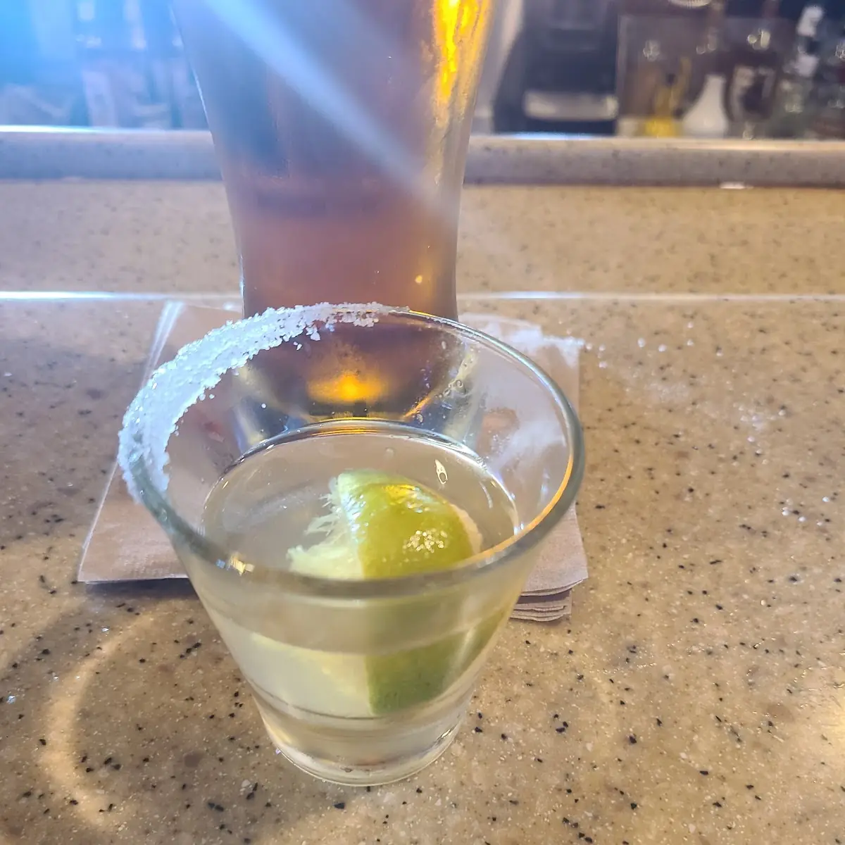 Tequila Shot with Salt and Lime