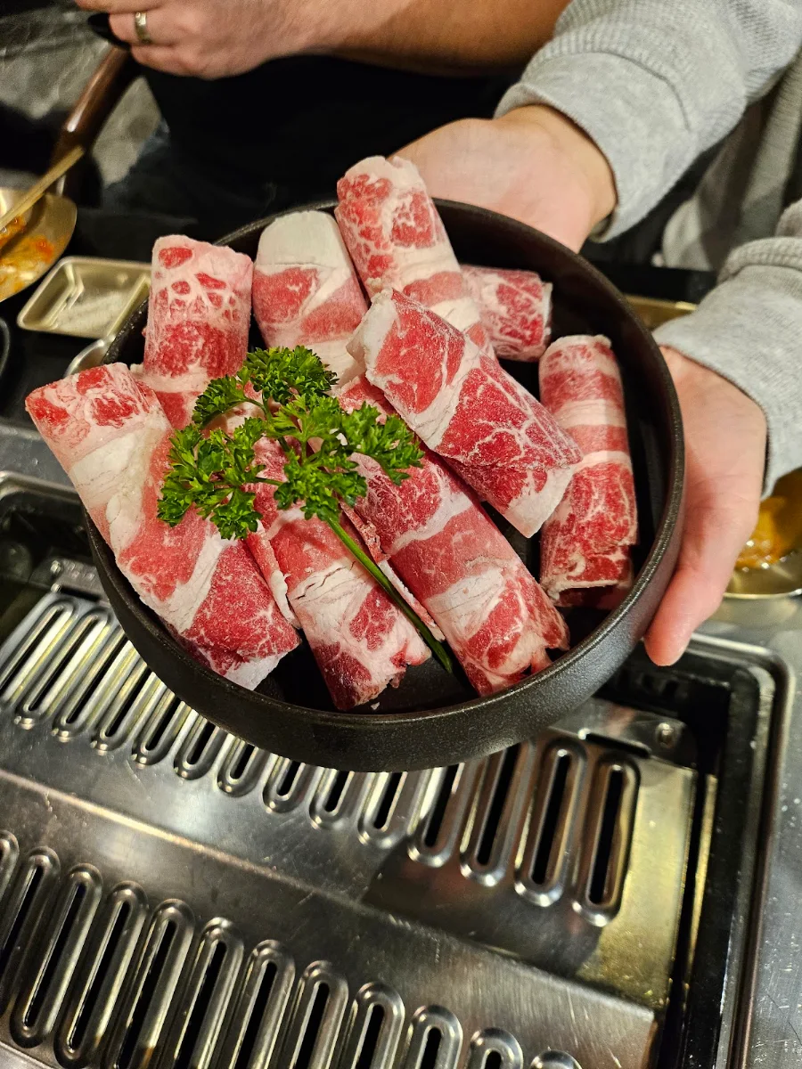 Thin Cut Pork Belly, Two Horns Korean BBQ House
