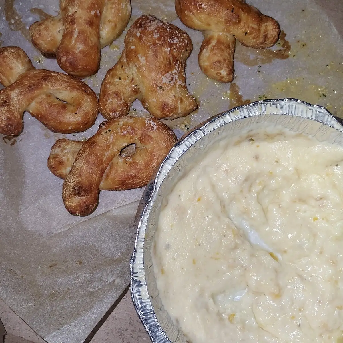 Parmesan Bread Twists and Cheese Dip