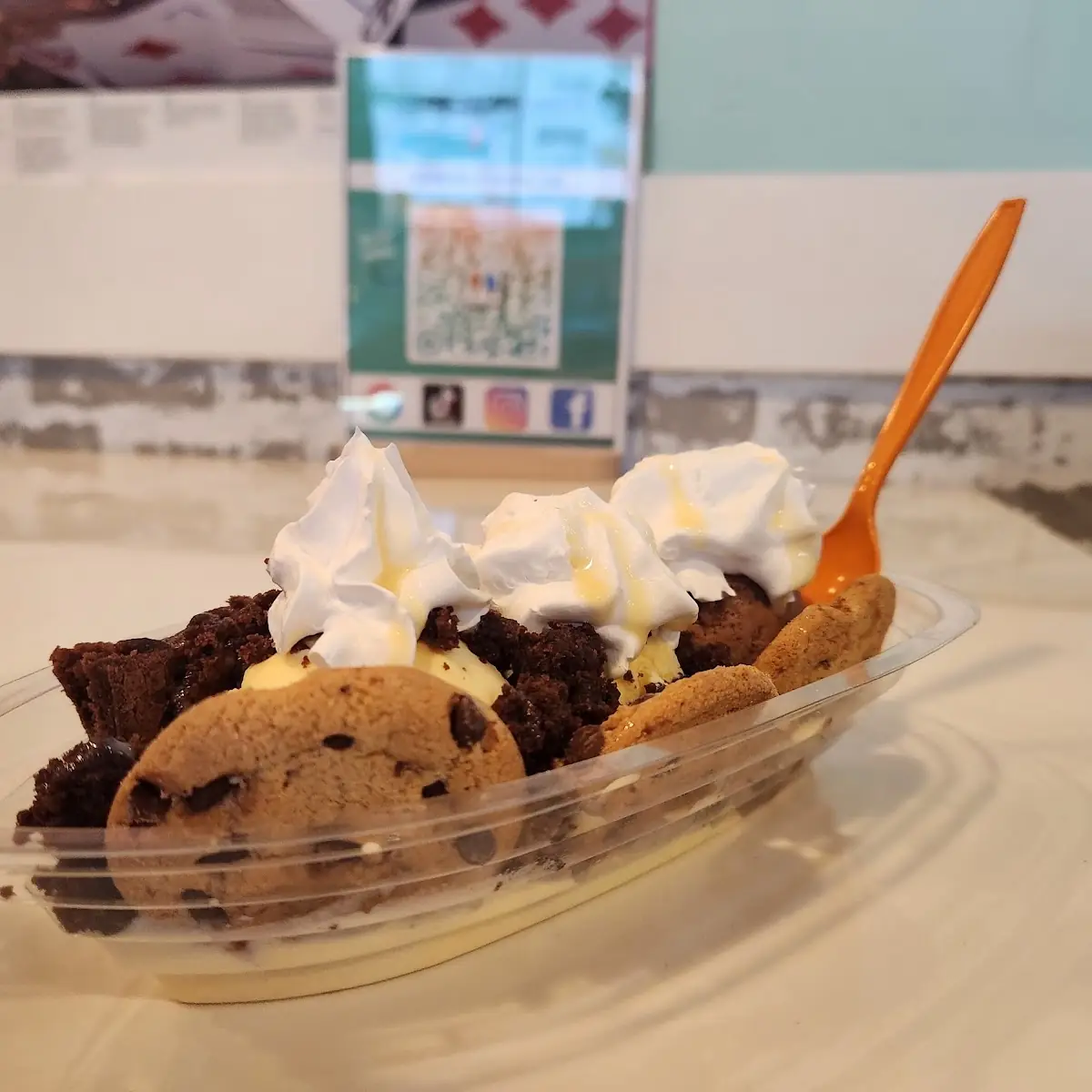 Cookie and Brownie Ice Cream Float