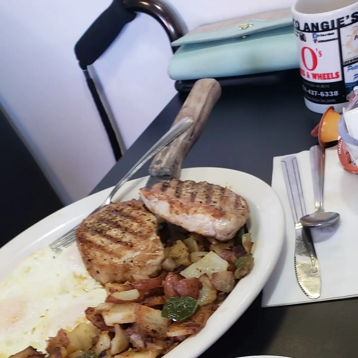 Pork Chops and Eggs