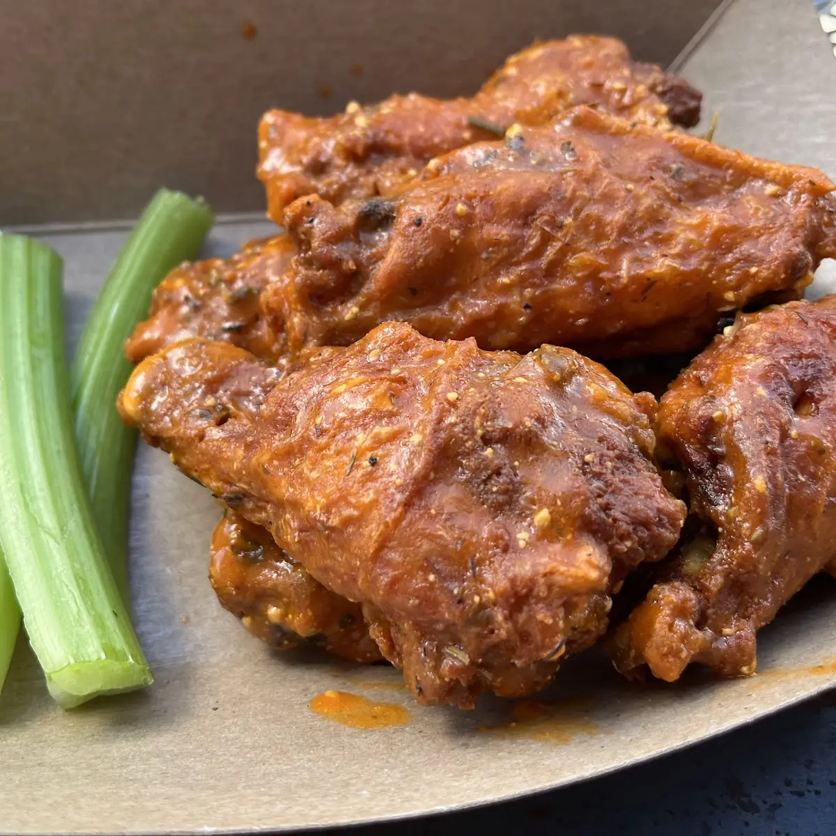 Fried Chicken Wings with Celery