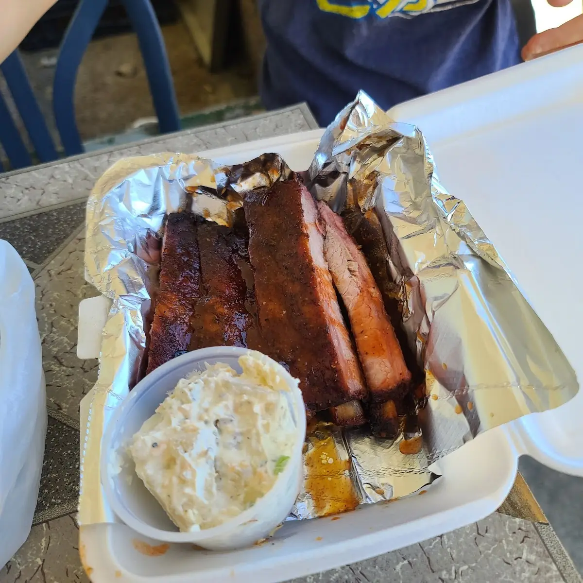 3 Rib Bones with Potato Salad