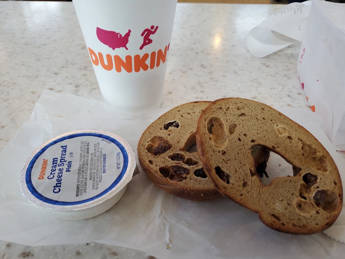 Raisin Bagel and Cream Cheese