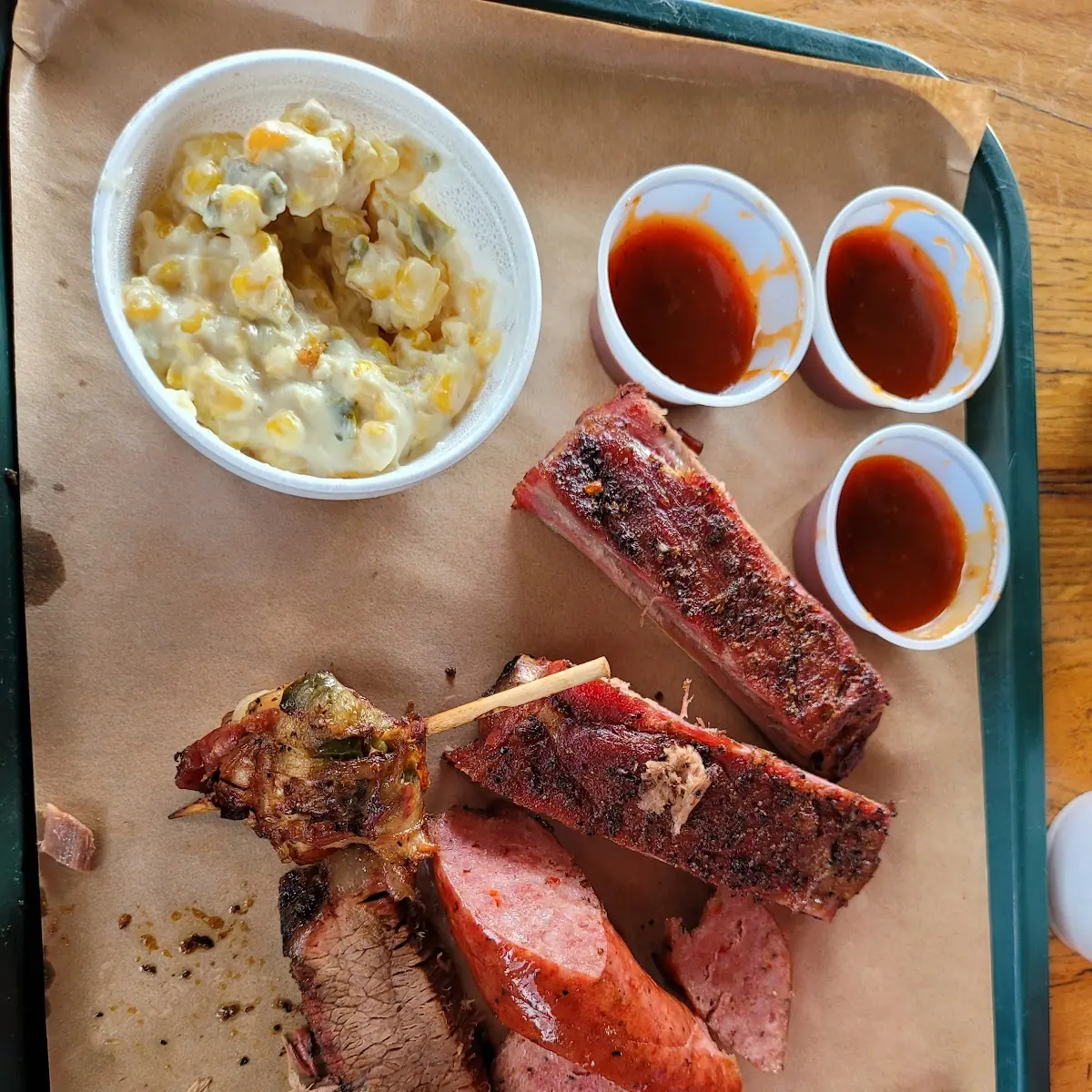 Pulled Pork Per lb and Brisket Plate Corn on the Cob