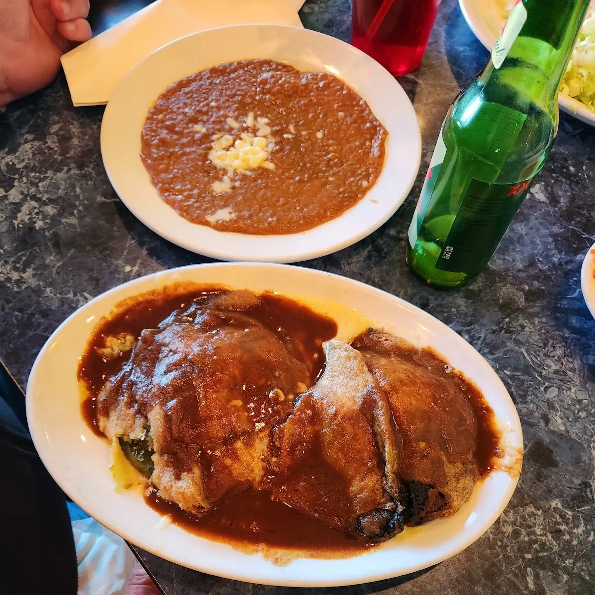 Chile Relleno with Enchilada Sauce