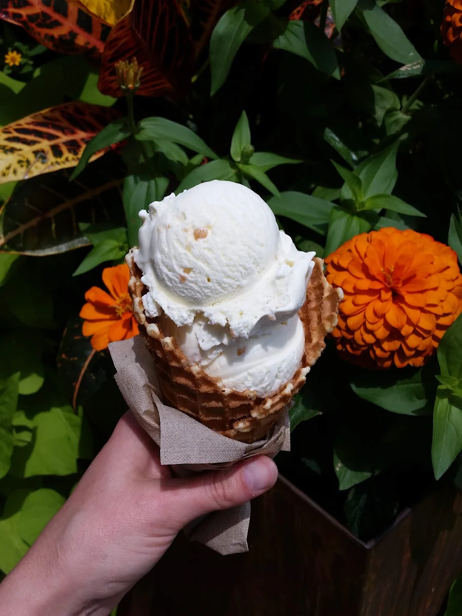 Salted Caramel Ice Cream in a Waffle Cone