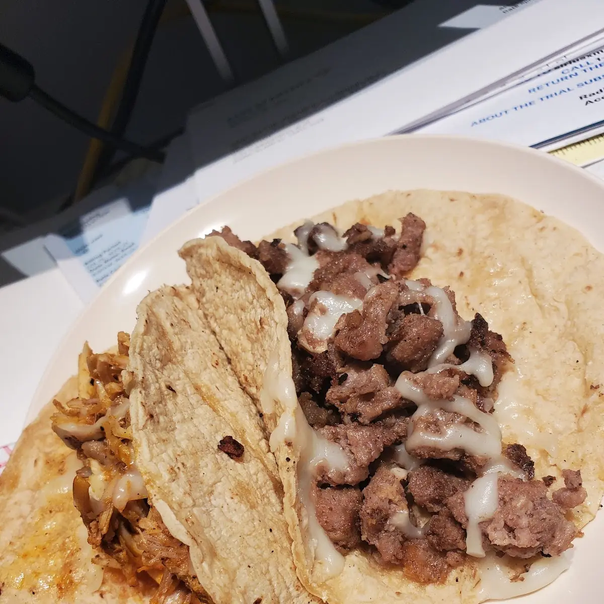 Asada Taco and Pollo Taco