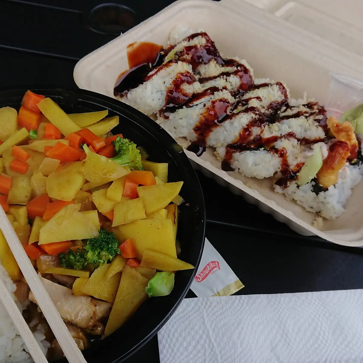 Chicken Curry Bowl and Chruch Roll