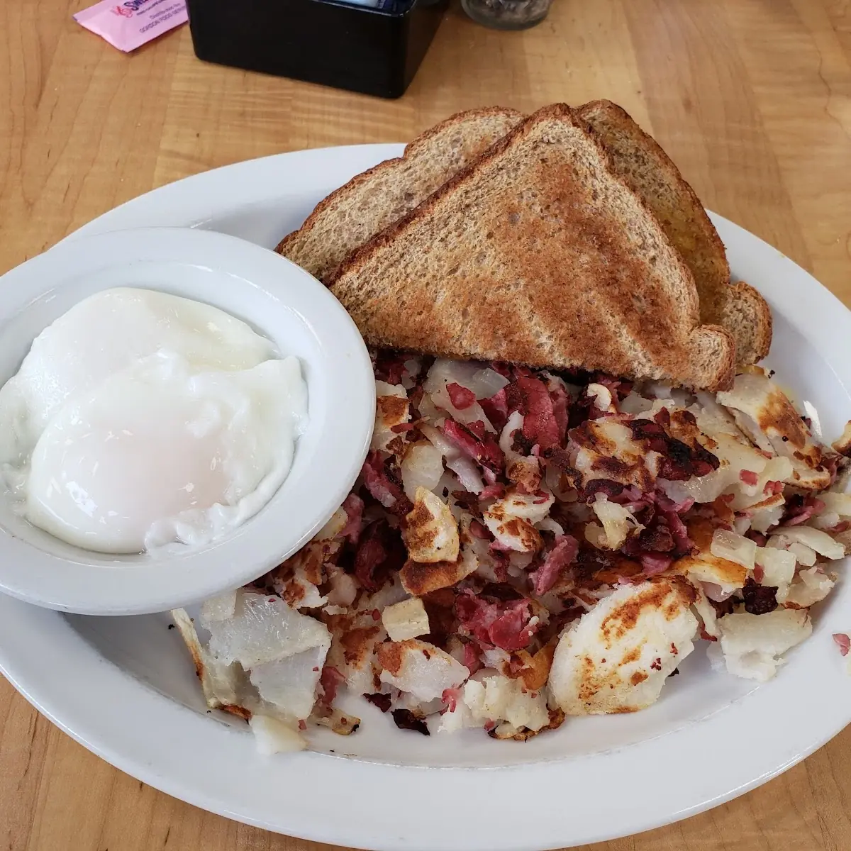 Fresh Corned Beef Hash and Poached Eggs