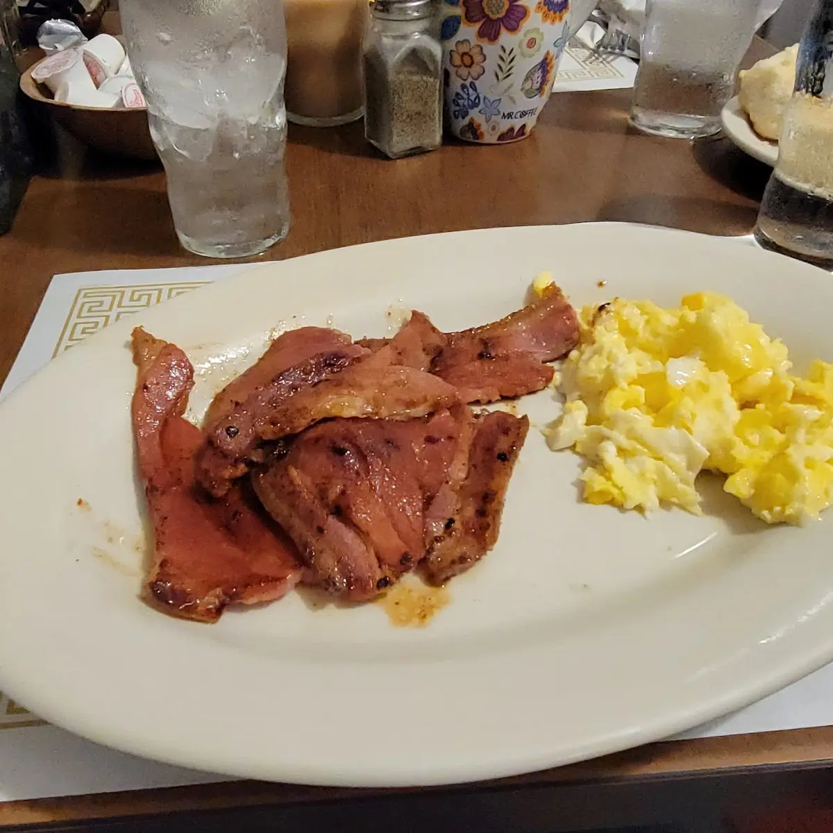 Real Country Cured Ham with Two Eggs