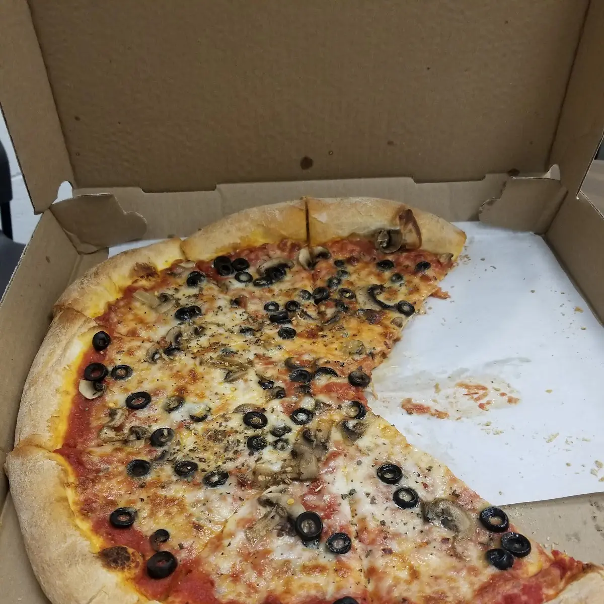 Mushroom and Black Olive Pizza