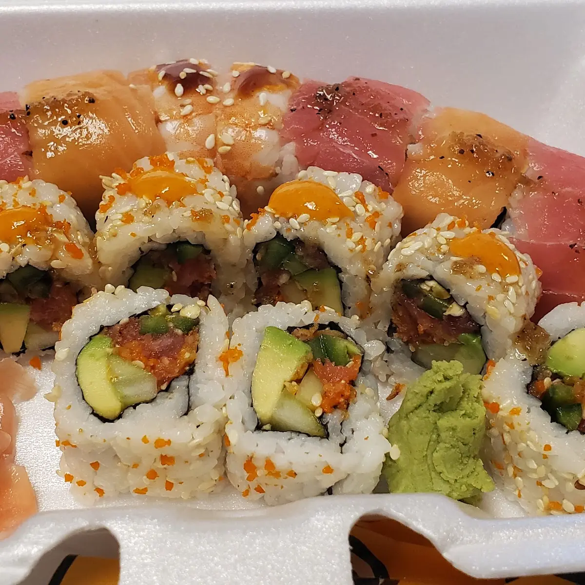 Rainbow Roll and Spicy Tuna Roll
