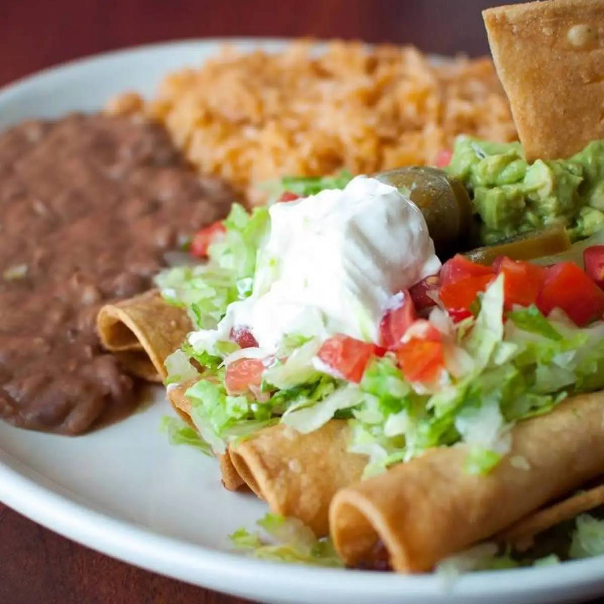Rolled Tacos De Carnitas Plate