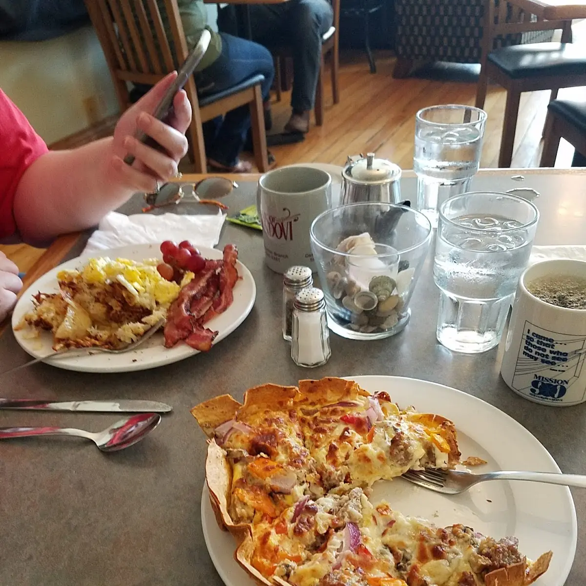 Breakfast Pizza Scrambled Eggs Hashbrowns and Bacon
