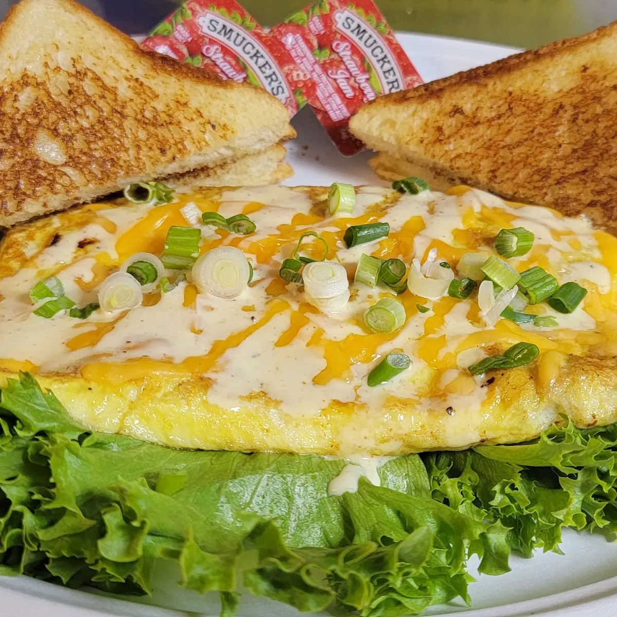 Egg and Meat with Cheese Sandwiches