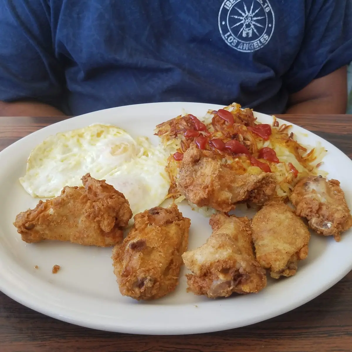 Chicken Wings Eggs and Toast