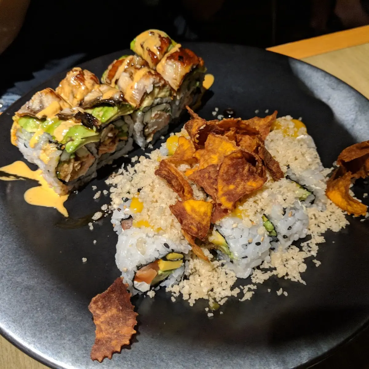 Mango Tango Roll and Black Dragon Roll