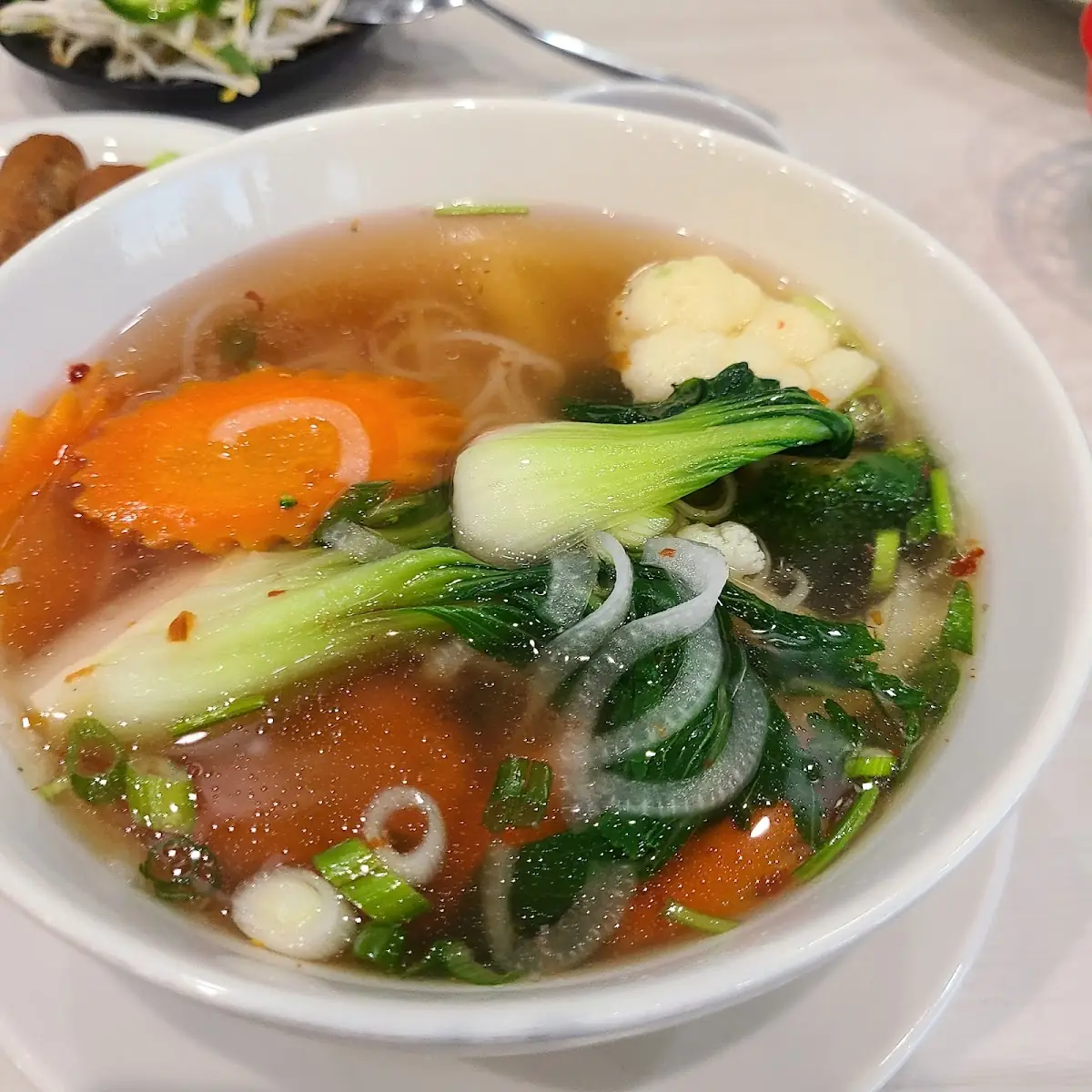 Veggie Pho in Beef Broth