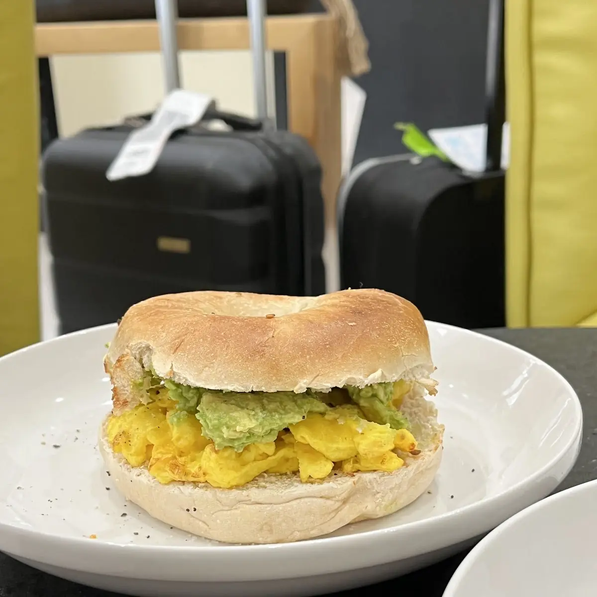 Plain Bagel with Scrambled Eggs