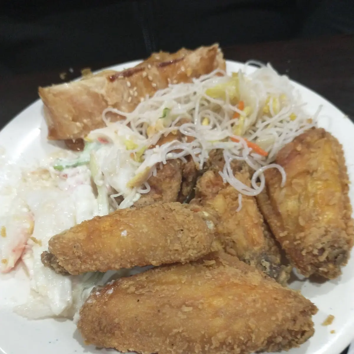 Fried Chicken Noodles and Crab Meat