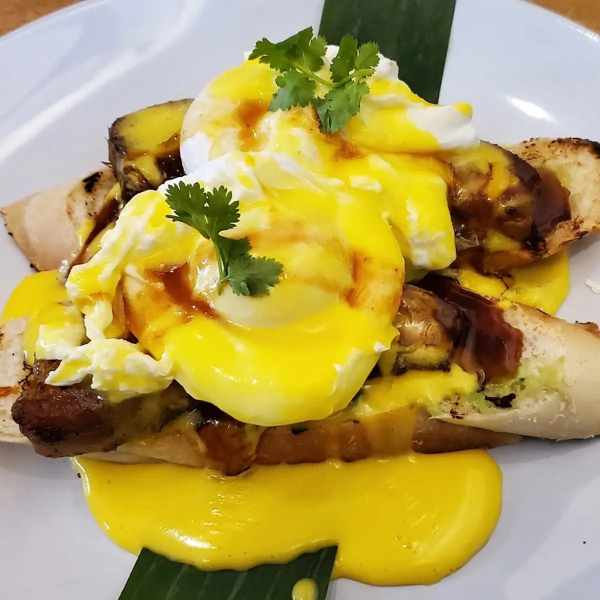 Avacado Toast with Pork Belly & Poached Eggs