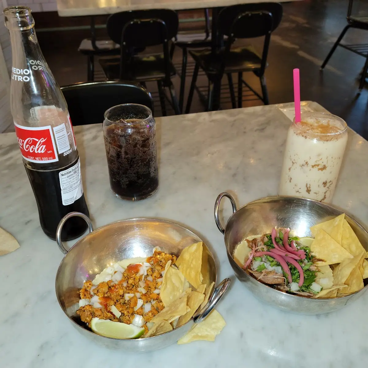 Chicken Taco and Carnitas Taco