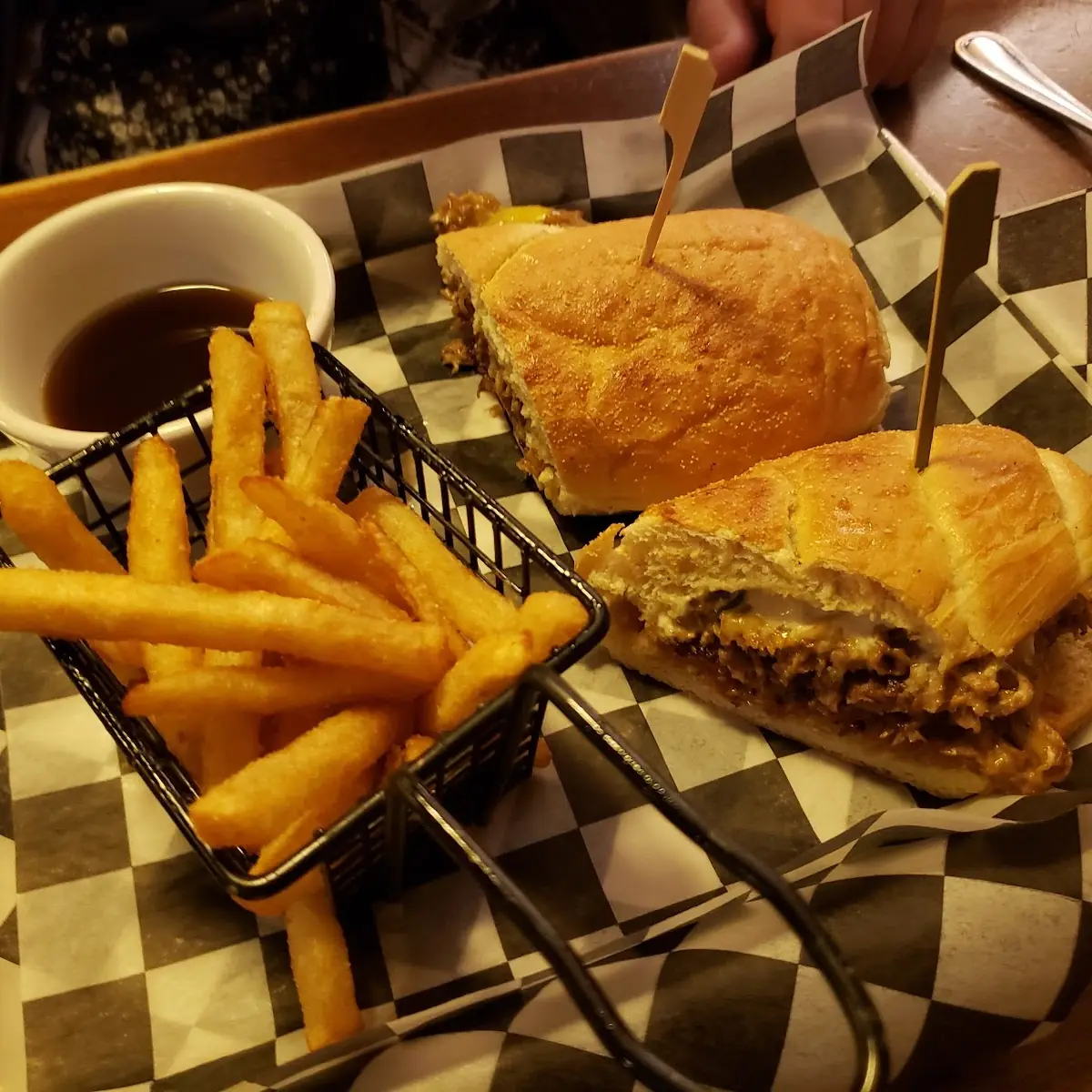 Prime Rib Dip with Cheese & Onion