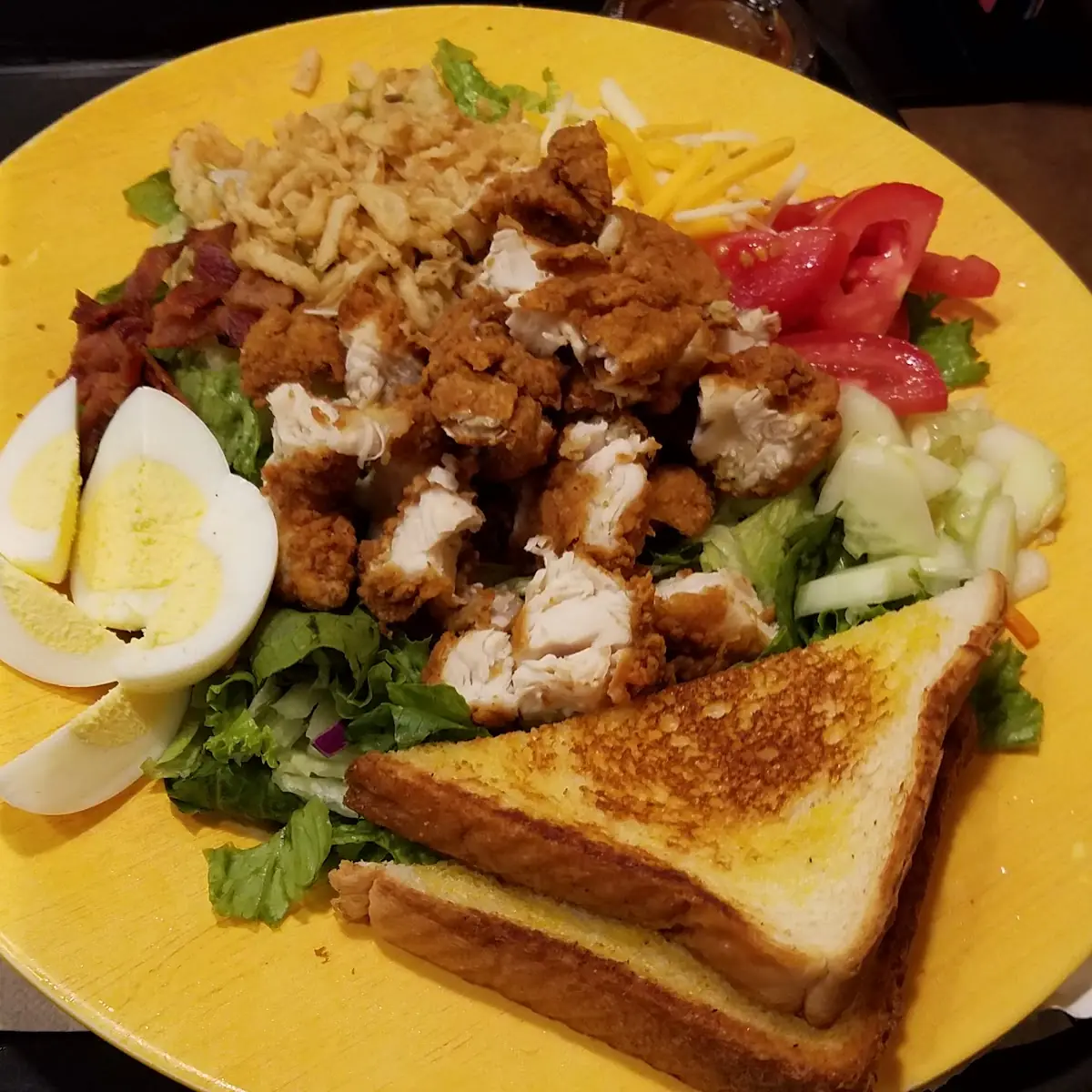 Cob Salad with Fried Chicken Fingers