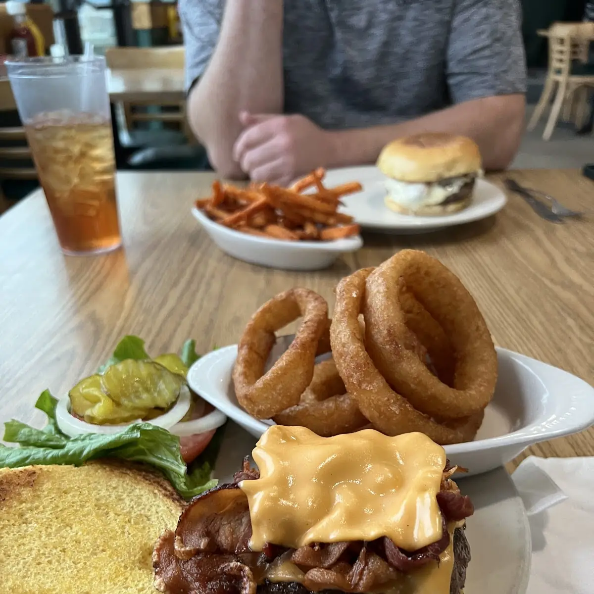 Bacon Cheeseburger with Onion Rings