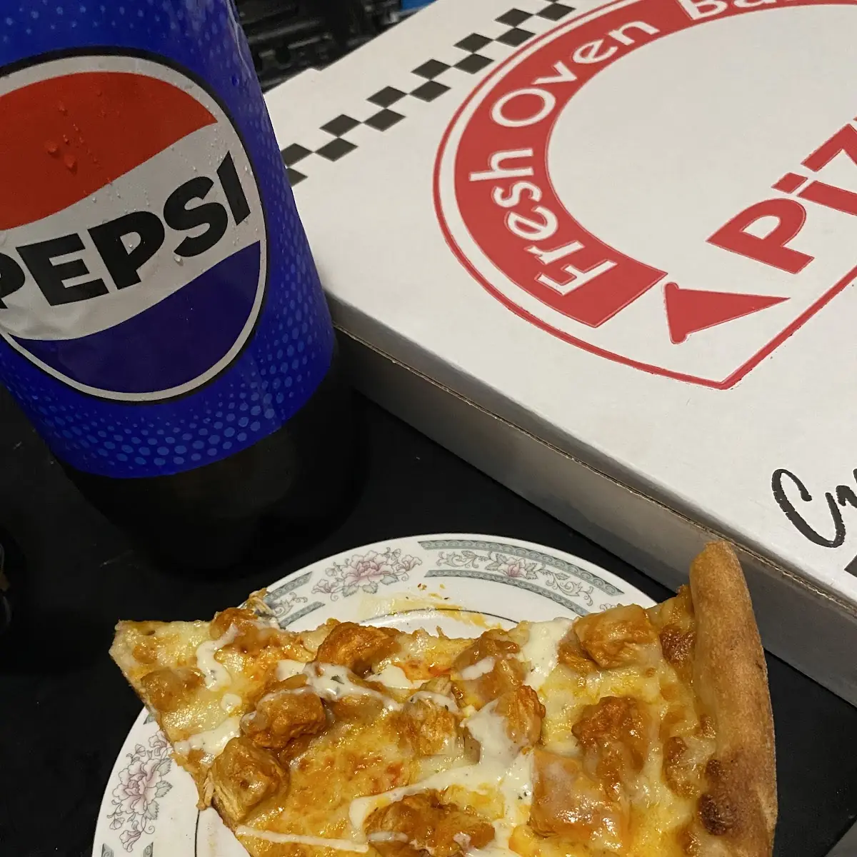 Buffalo Chicken Pan Pizza Slice